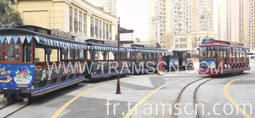 sightseeing train in shopping mall christmas and new year